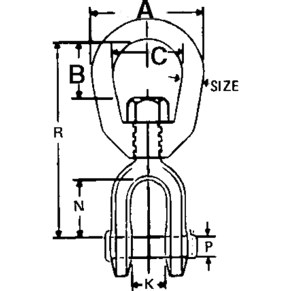 Jaw & Eye Swivel-Hot Dip Galvanized-5/16, 1,250 Lbs. Working Load